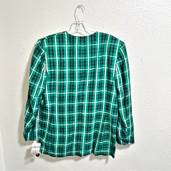 Vintage Pendleton Highland Green Plaid Blazer Size 10 New with Tags - Picture 7 of 9